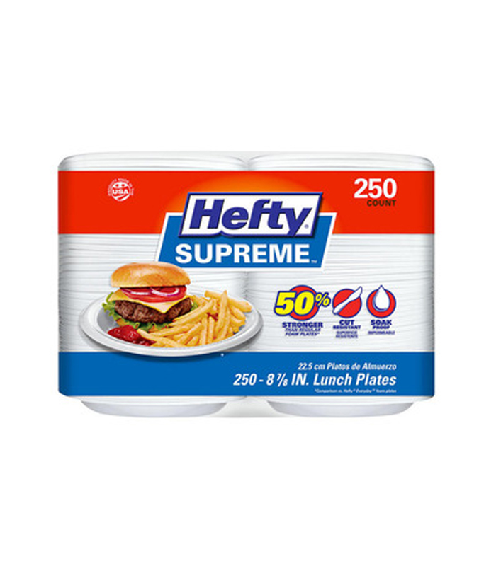 hefty-2-1 Hefty Supreme Foam Disposable Lunch Plates,