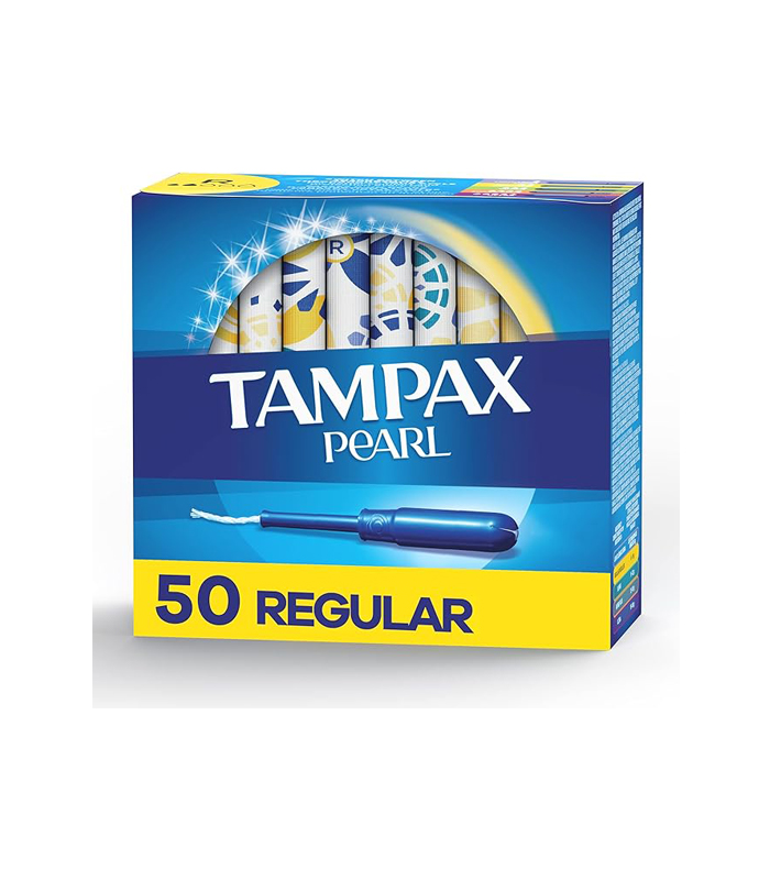tampax-1 Tampax Pearl Tampons Regular Absorbency, With Leakguard Braid, Unscented, 50 Count