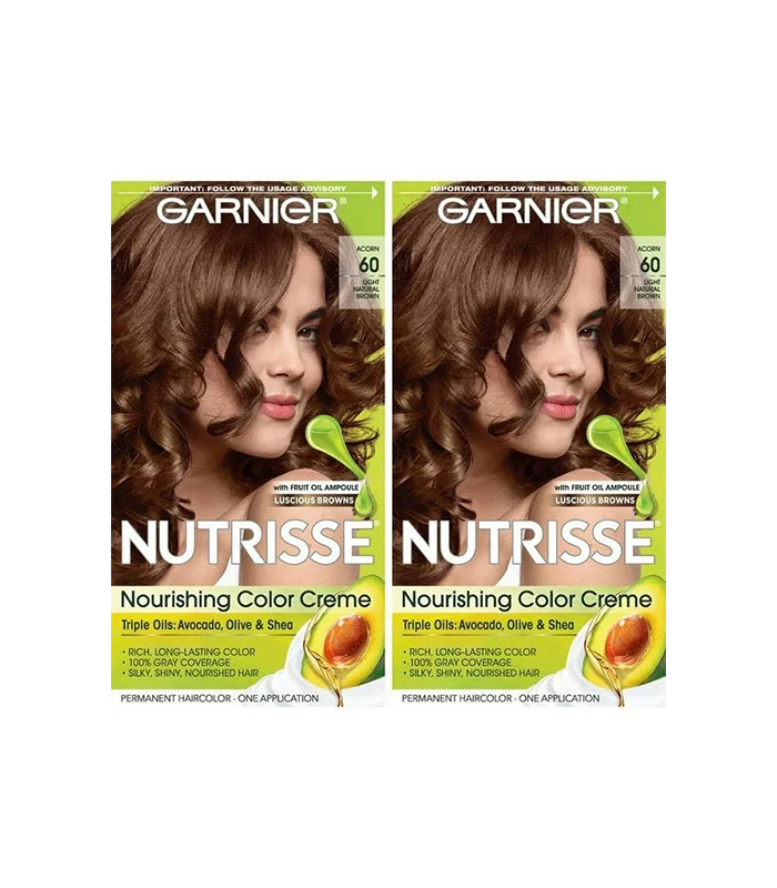 Untitled-213 2 pack-Garnier Hair Color Nutrisse Nourishing Creme | 60 Light Natural Brown Acorn