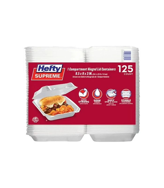 Untitled-418 Hefty Supreme Foam Hinged Lid Container | 1-Compartment