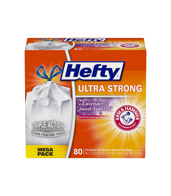Untitled-75 Hefty Ultra Strong Tall Kitchen Trash Bags | Lavender & Sweet Vanilla |13 Gallon, 80 Count
